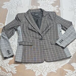 Simply Vera Vera Wang Gray Plaid Blazer